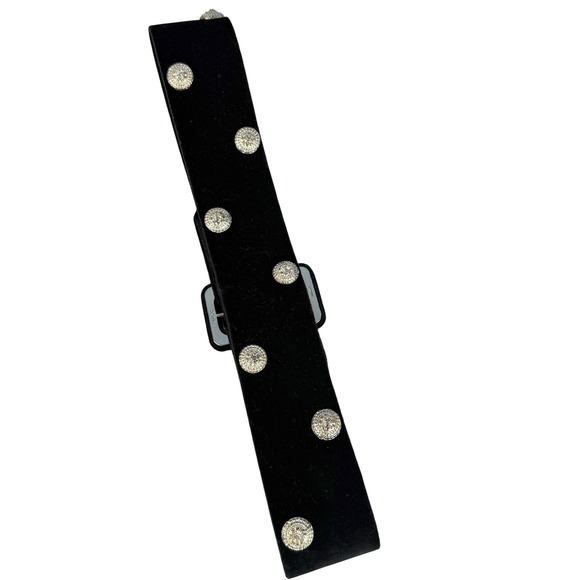 The Limited Accessories - Vintage The Limited Rhinestone Belt Velvet Womens Size Large Hollywood Glam